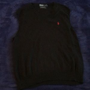 Black Ralph Lauren cotton v-neck vest